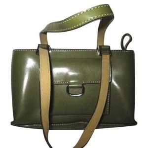 *Mondani Olive Green Faux Leather Satchel Bag